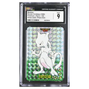 Pokemon – Bandai Carddass – Part 2 – Green Card – Prism Holo – Mewtwo (CGC GRADE 9)