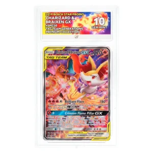 Pokemon – Black Star Promo – Charizard & Braixen GX – SM230 (ACE 10 Graded Slab)