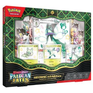 Alternative view of Pokemon – Scarlet & Violet – Paldean Fates – Premium Collection – Shiny Quaquaval, Meowscarada & Skeledirge ex